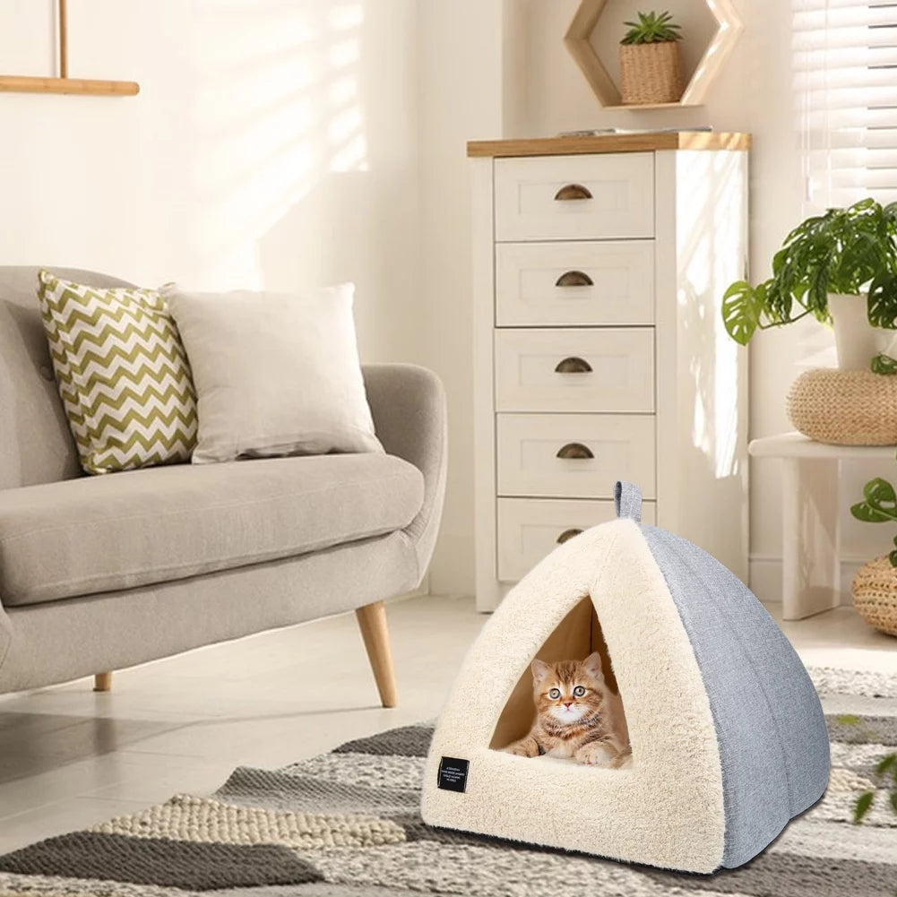 Pet Beds Medium 2-In-1 Cozy Cat Bed with Removable Cushion