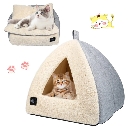 Pet Beds Medium 2-In-1 Cozy Cat Bed with Removable Cushion